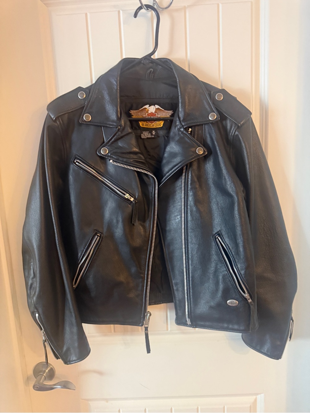 Harley-Davidson Black Leather Motorcycle Jacket for Women